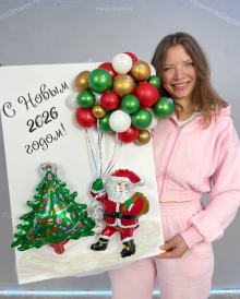 Новогодняя открытка с дедом морозом