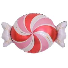  Конфета завитки розово-красные