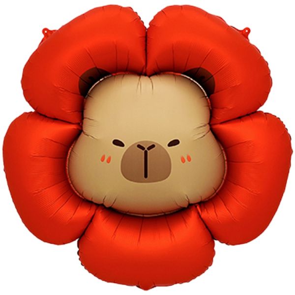  Капибара цветок красный