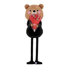  Медведь с букетом