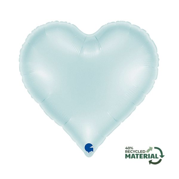 Г Б/РИС СЕРДЦЕ 18" Сатин Pastel Blue new