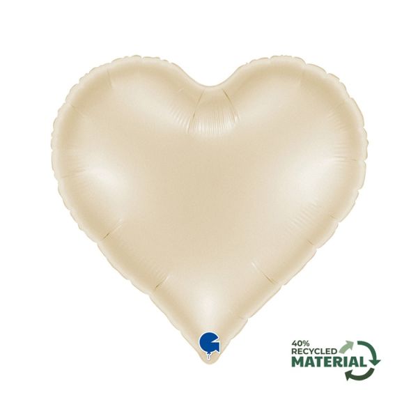 Г Б/РИС СЕРДЦЕ 18" Сатин Cream new