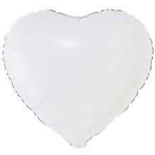 К Б/РИС СЕРДЦЕ 18" Пастель White