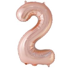 К ЦИФРА 2  40" Металлик Rose Gold