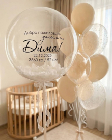 Бабл шар на выписку