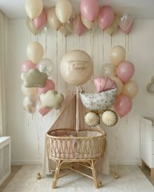 Шары на выписку бежевые