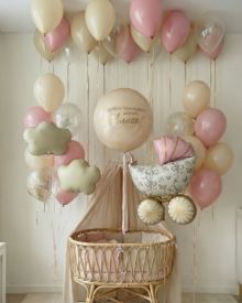 Шары на выписку бежевые