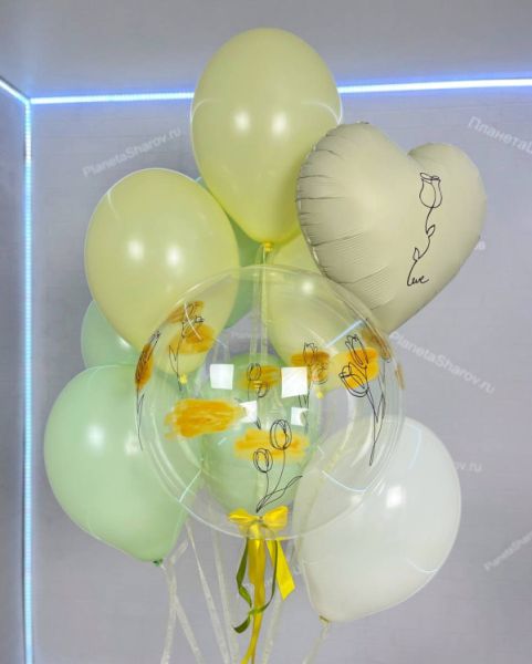 Фонтан из шаров на 8 марта